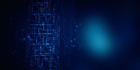 2d illustration Abstract futuristic electronic circuit technology background
