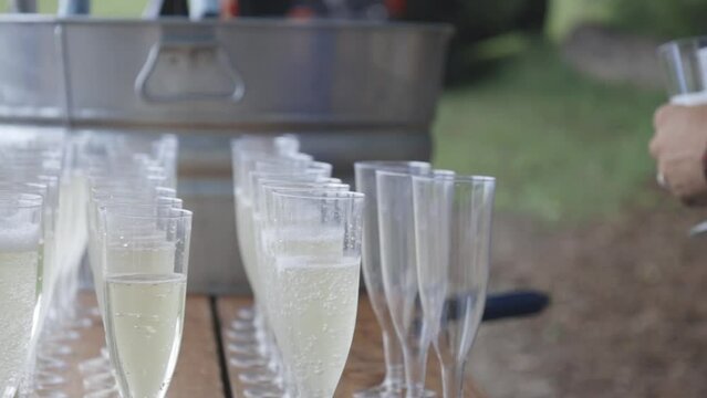 Fancy Glasses of Champagne At Wedding
