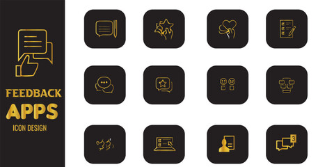 Feedback App icons with colour gradient
Feedback, testimonial, customer thin line icons. Editable stroke. For website marketing design, logo, app, template, ui, etc. Vector illustration