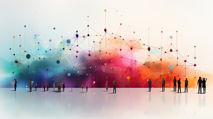 Abstract soft gradient background connected by thin lines forming a network.