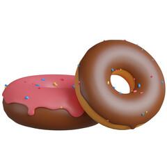 3d render of fast food element,with donut