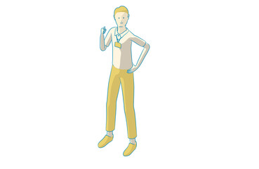 男性ジムトレーナーのシンプルなイラスト
