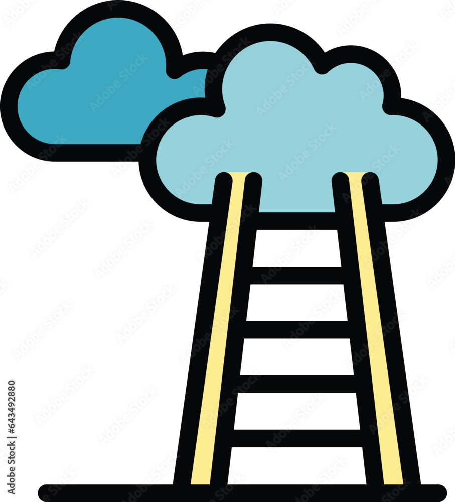 Wall mural Seminar ladder icon outline vector. Training course. Online school color flat