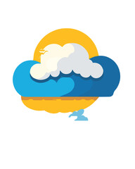 Cloud simple vector illustration isolated cartoon design