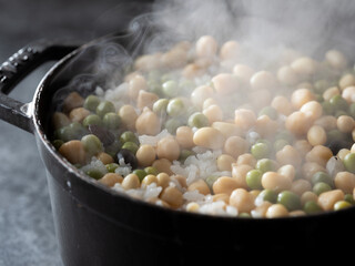 Rice Cooked in an Iron Pot