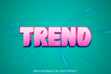 Trend 3d text effect style 