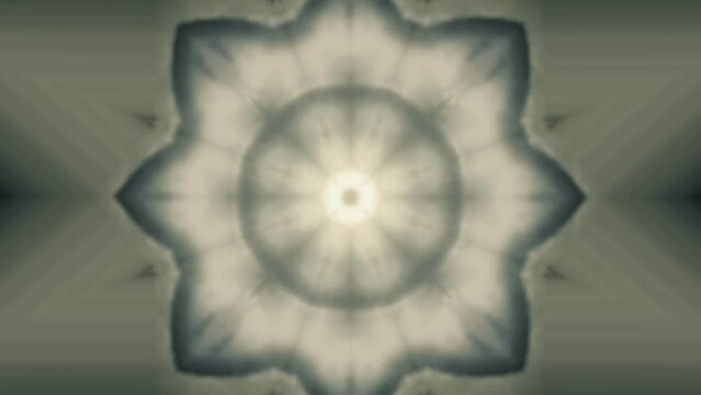 Floral Kaleidoscope Mandala Fractal On Blue Background. Seamless Loop premium 