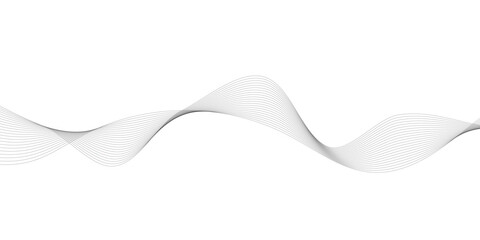 Abstract wave element for design. Digital frequency track equalizer. Stylized line art background. Vector illustration. Wave with lines created using blend tool. Curved wavy line, smooth stripe.