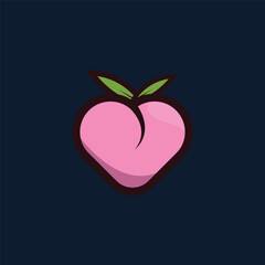 peach love logo vector design.