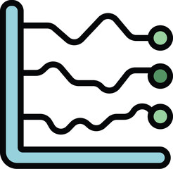 Graph population icon outline vector. Human team. Customer society color flat