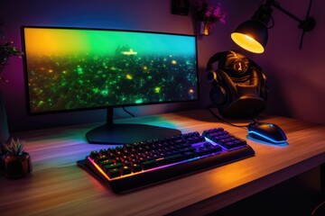 RGB colorful computer table room