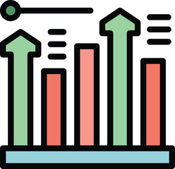 Graph data icon outline vector. Human customer. Adult society color flat