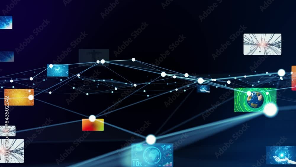 Aufkleber digital contents and communication network concept.