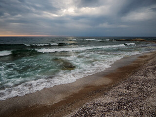 Shell coast of the Caspian Sea.