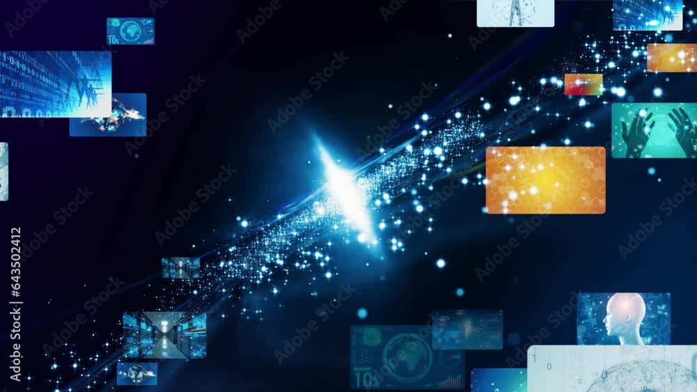 Aufkleber galaxy and digital contents concept. cloud computing.