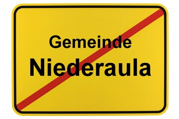 Illustration eines Ortsschildes der Gemeinde Niederaula in Hessen