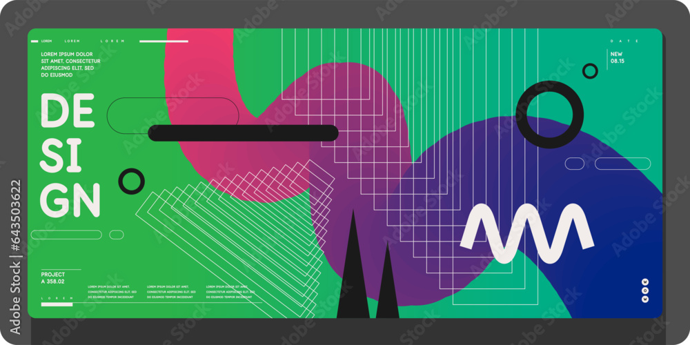 Poster composition with geometric shapes. abstract background for design.