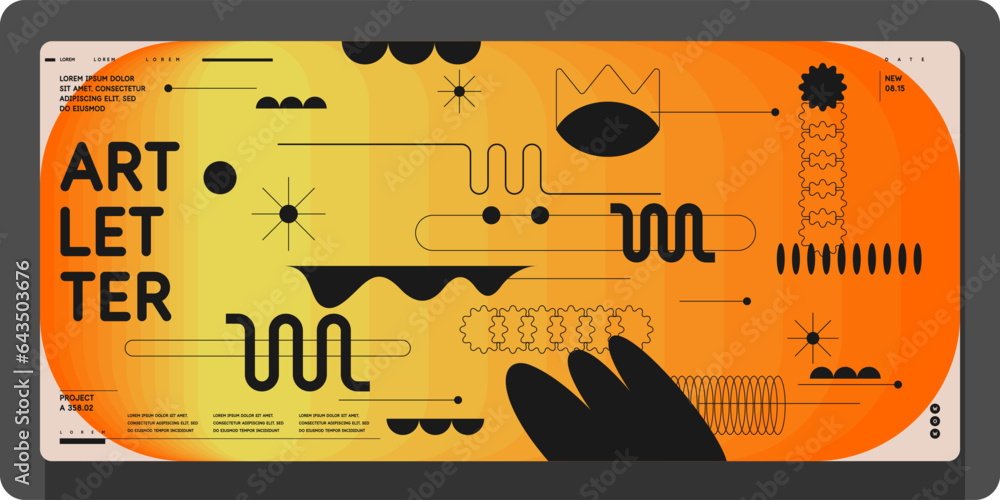 Poster composition with geometric shapes. abstract background for design.