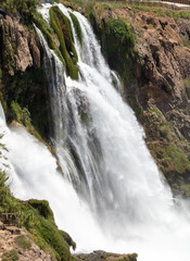 Big waterfall from the mountain in nature