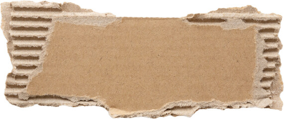 Brown Cardboard paper piece isolated on white background