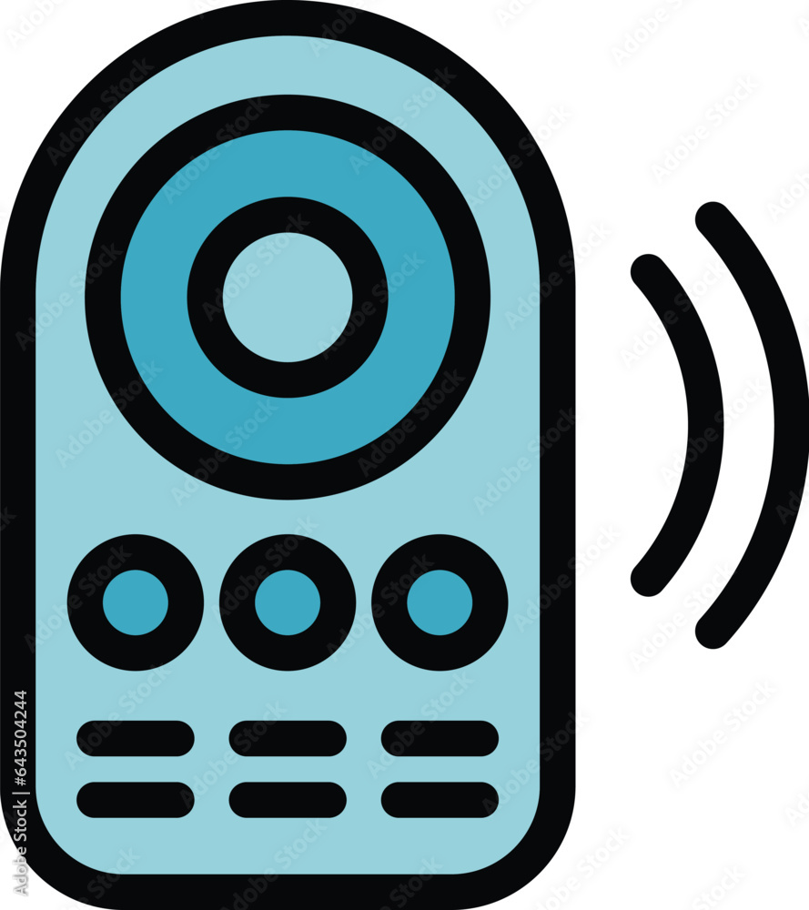 Poster remote control icon outline vector. internet game. smart monitor color flat
