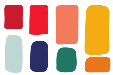 Quote color frames blank template spot collection. Hand drawn minimalist quote poster set. Isolated text box. Empty speech bubbles. Stock vector illustration on white background.