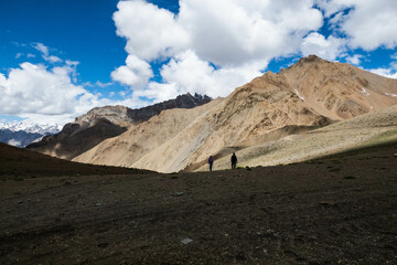 High desert scenery trekking to Zanskar, Ladakh, India