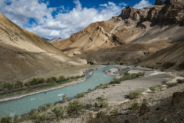 Trekking to Zanskar above the Tsarab Chu River, Ladakh, India