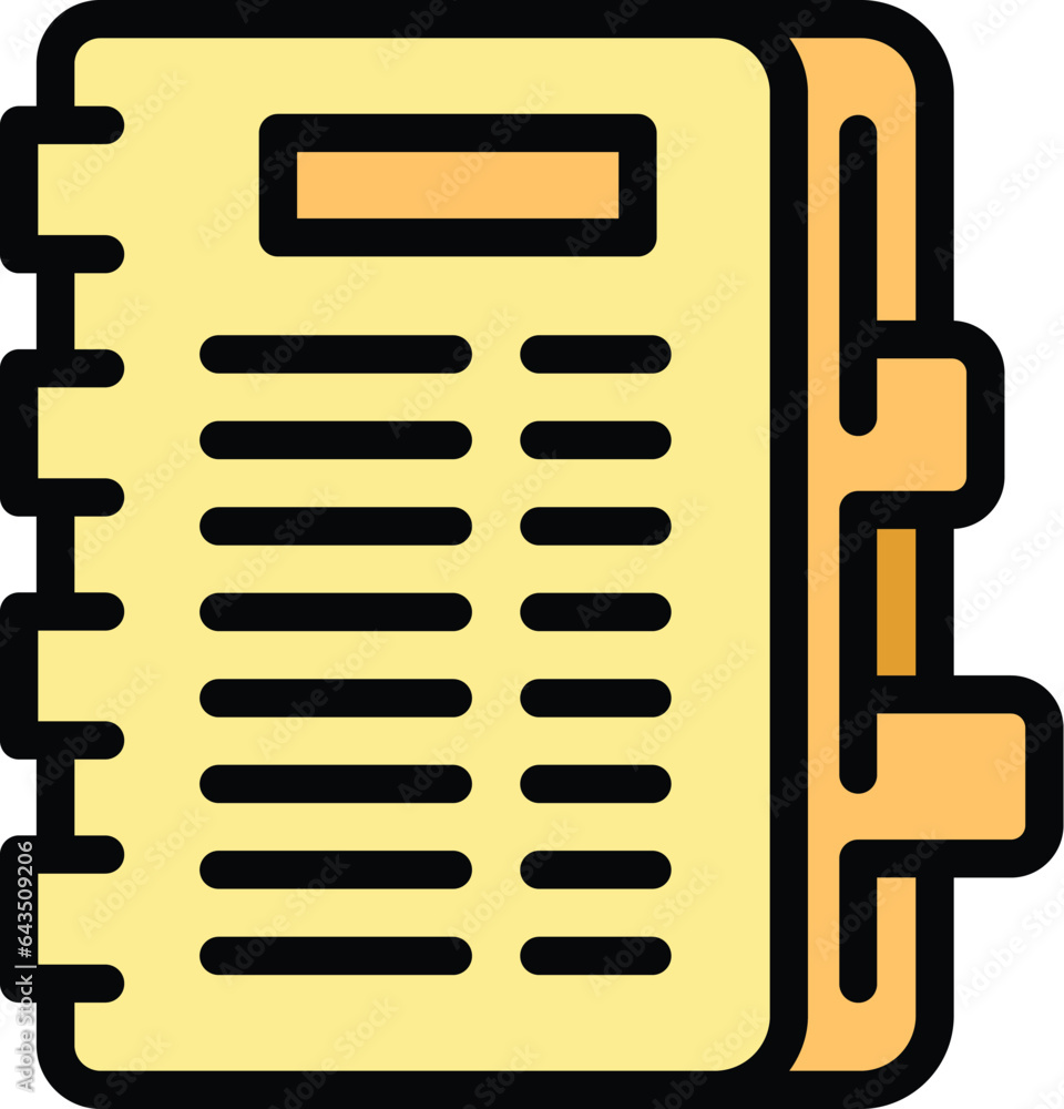 Poster safe notebook icon outline vector. class child. return safety color flat