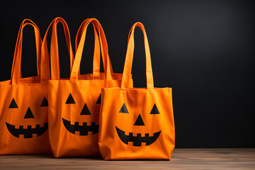 Blank cotton shopper tote bag, Halloween mockup