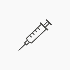 Syringe Injection icon vector. Medical syringe needle symbol