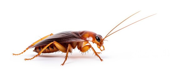 Copy space available for cockroach with white background