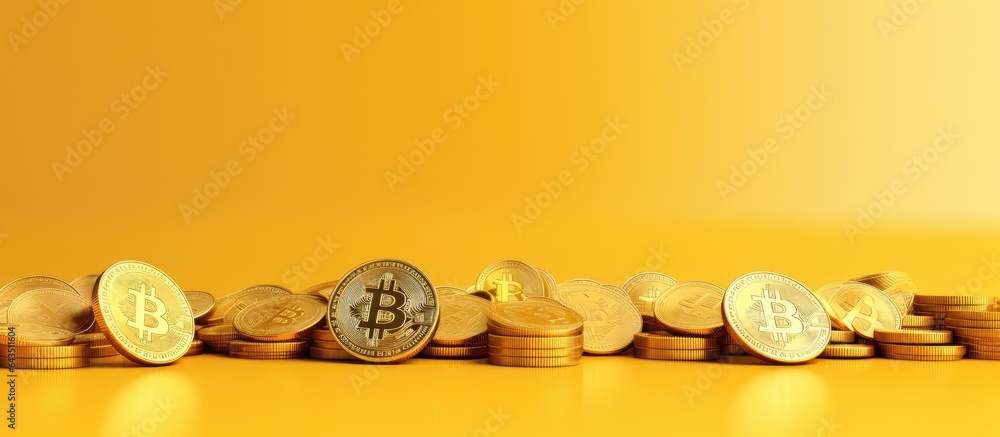 Poster Background material with Bitcoin and empty space