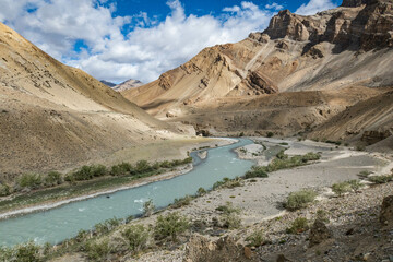 Trekking to Zanskar above the Tsarab Chu River, Ladakh, India