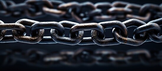 A magnified view of a sturdy metal chain