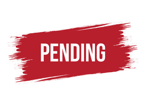 Brush style pending red vector banner illustration isolated on white background