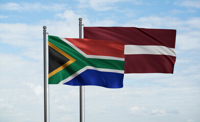 Latvia and South Africa flag