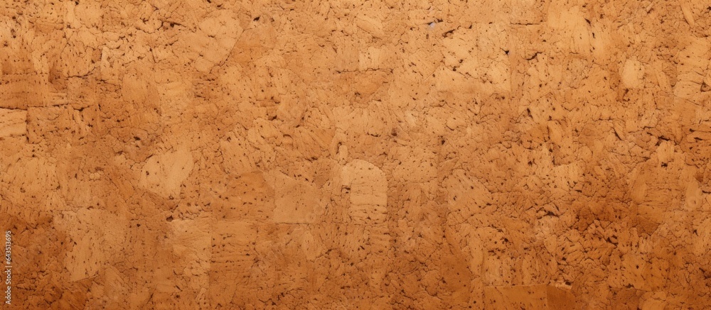Aufkleber close up of a textured cork board with a wooden background and space for notes or planning