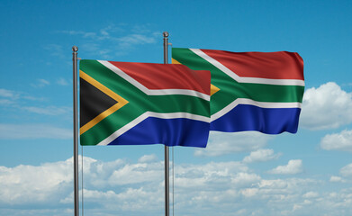 Two South Africa flag