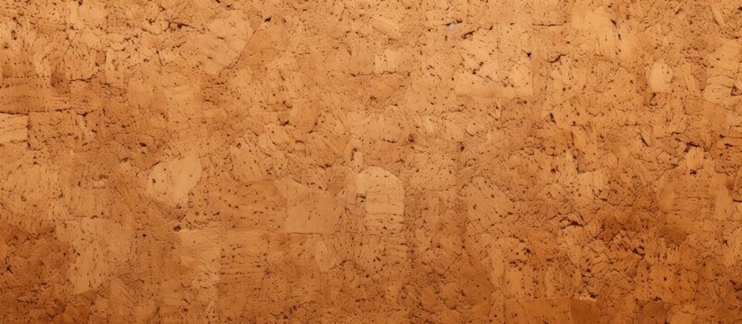 Close up of a textured cork board with a wooden background and space for notes or planning
