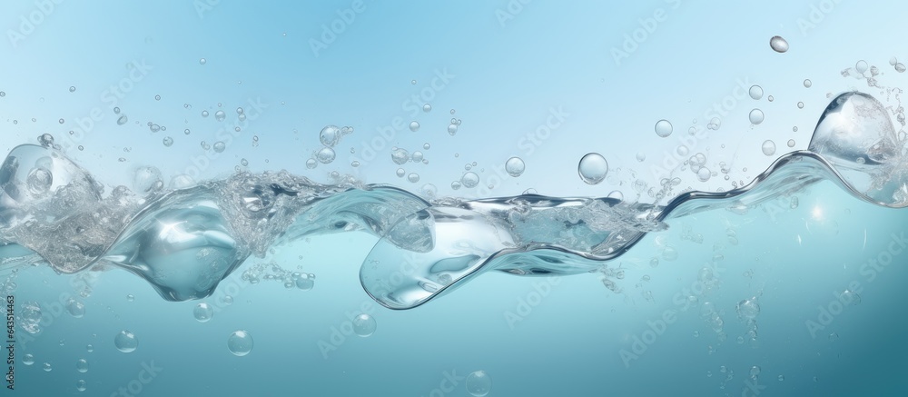 Poster clear water surface with ripples and bubbles abstract summer background with water waves in sunlight