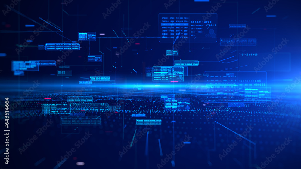 Poster network connections technology digital cyberspace and digital data concept. transfer digital data hi
