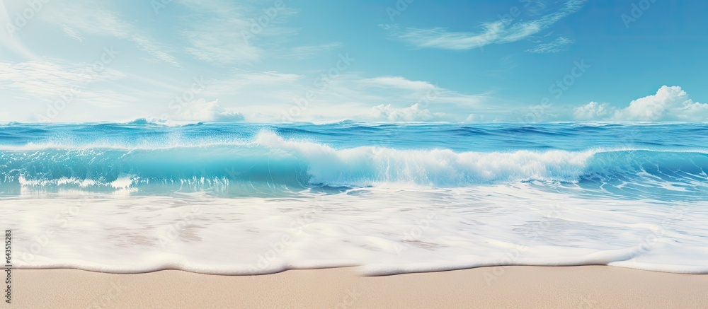 Poster Sunny beach with wave and empty space in the background