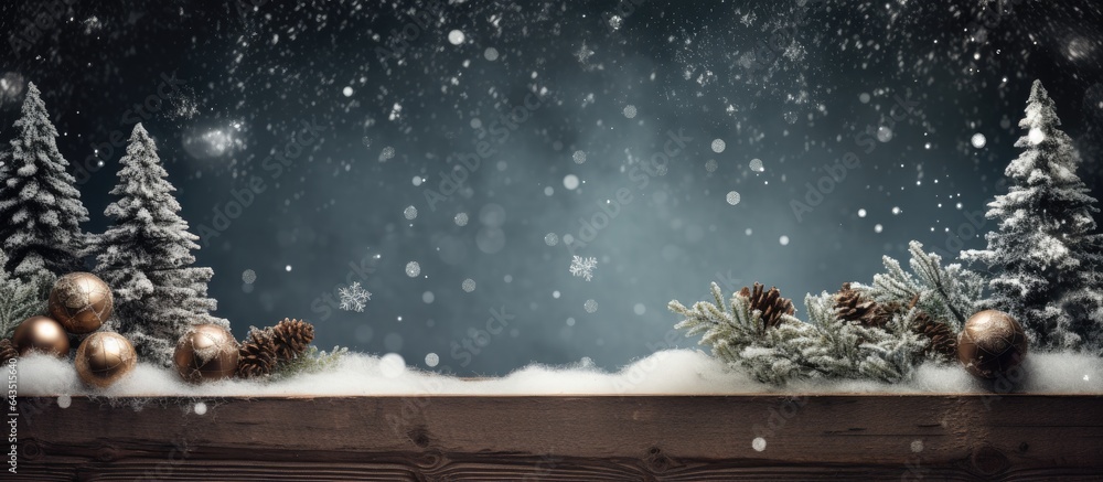 Poster christmas background with rustic style