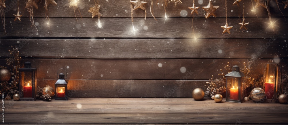 Poster christmas background with rustic style
