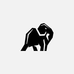 vector elephant geometric logo design