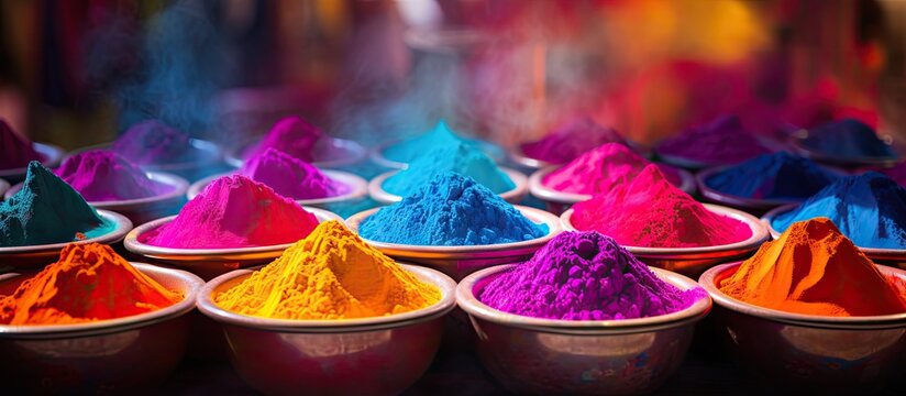 Colorful powder for sale in shop during color festival