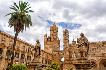 Palermo, Sicily - August 5, 2023.  cathedral church of the Roman Catholic Archdiocese of Palermo,...