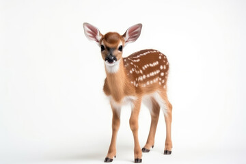 Cute Fawn On White Background. Сoncept Fawns, Cuteness, Animal Photography, White Background