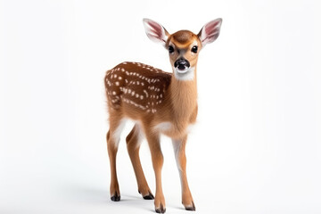 Cute Fawn On White Background . Сoncept Fawns, Cute Animals, White Backgrounds, Nature Photography